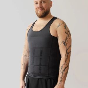 Men's White Compression Tank by Shaperluv